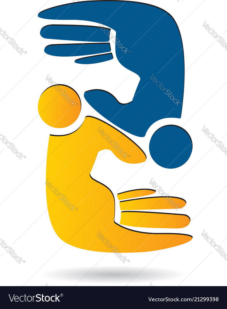 People hand figures teamwork icon