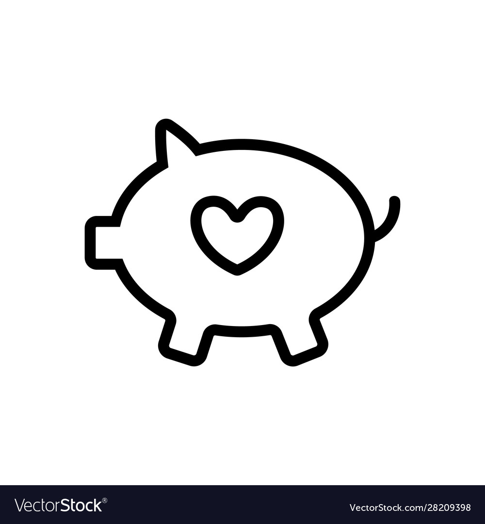 Piggy icon isolated contour symbol