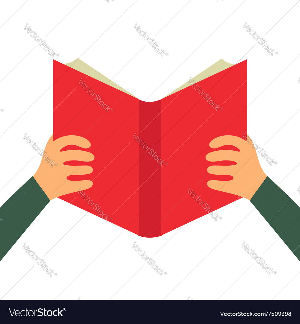 Reading book flat icon Royalty Free Vector Image