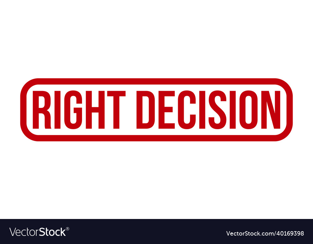 Right decision rubber stamp red