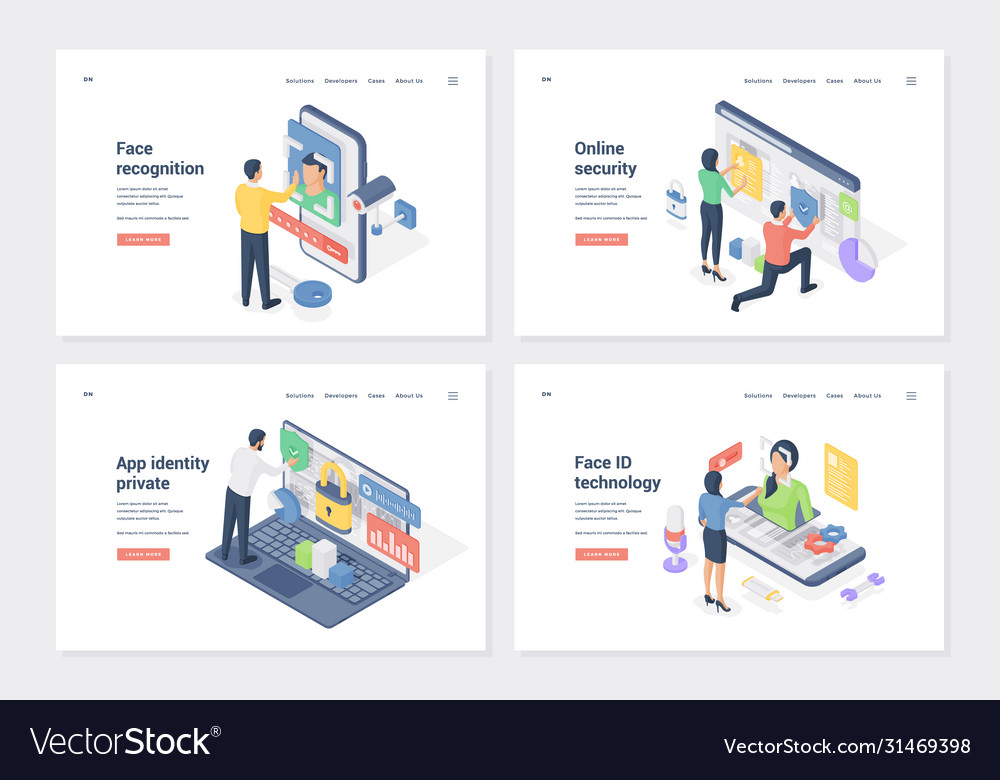Secure Access Isometric Landing Page