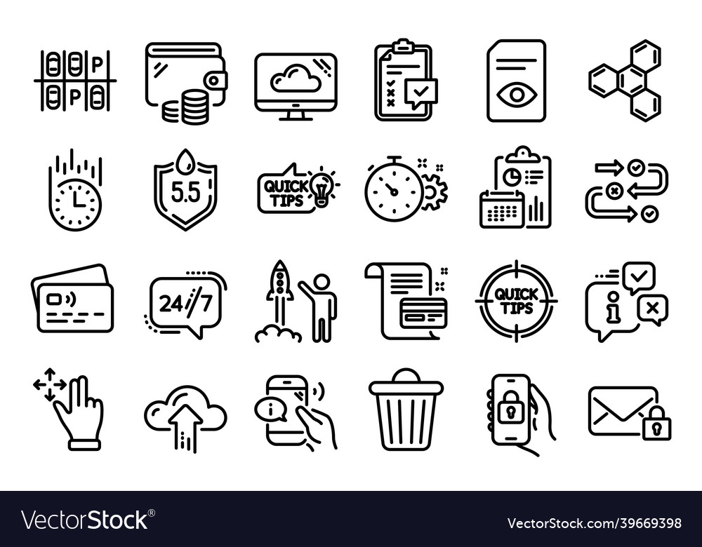 Set of locked app cloud upload and launch vector image Set of locked app cloud upload and launch