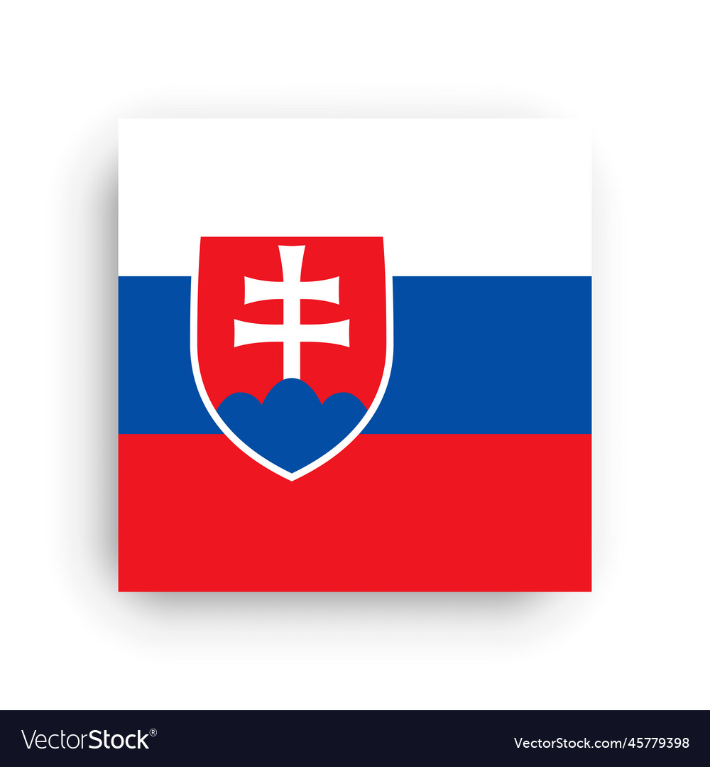 Square flag of slovakia Royalty Free Vector Image