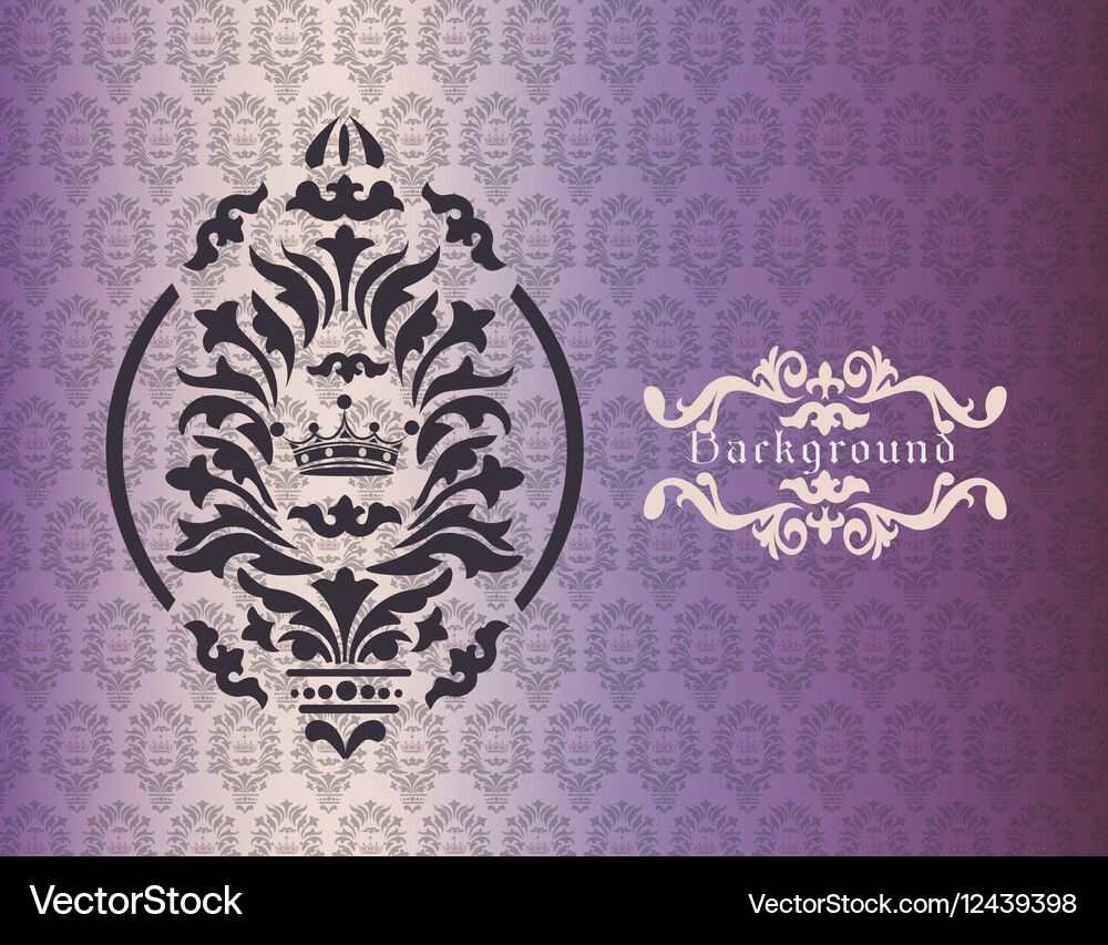 Vintage background with damask ornaments Vector Image