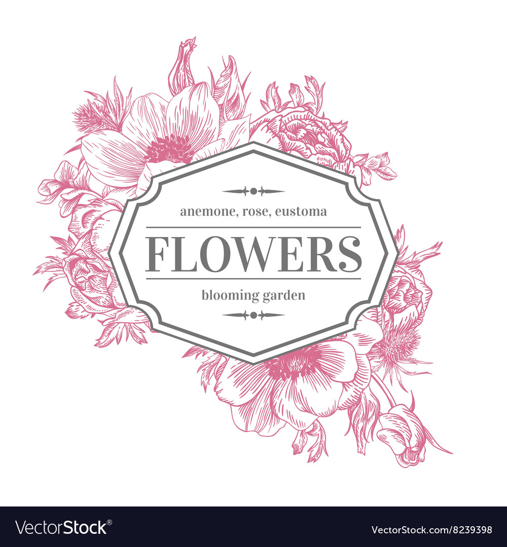 Vintage frame with summer flowers Royalty Free Vector Image