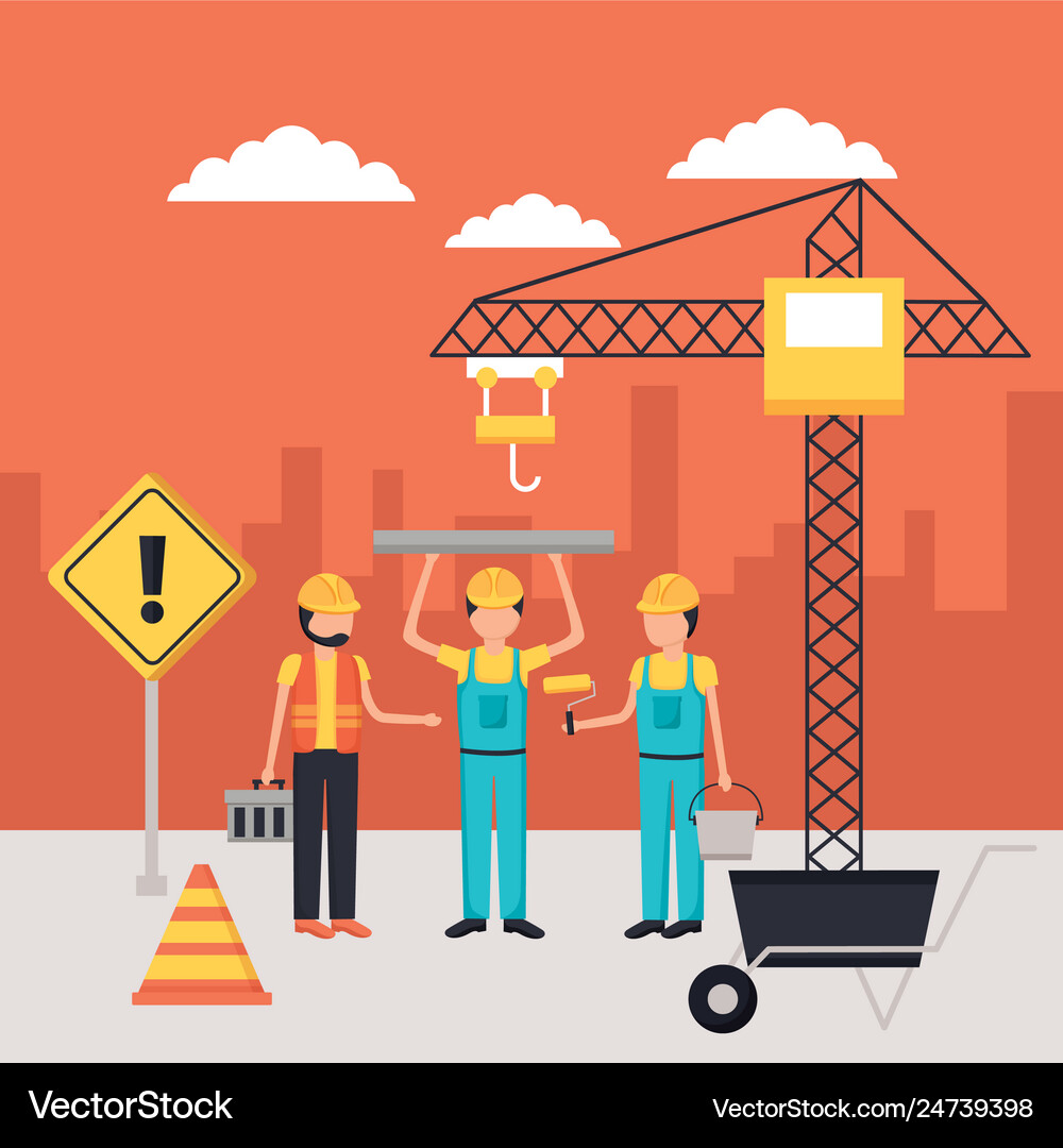 Worker construction equipment Royalty Free Vector Image