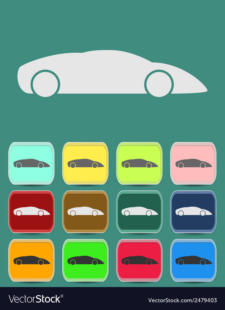 Automobile icon with color variations
