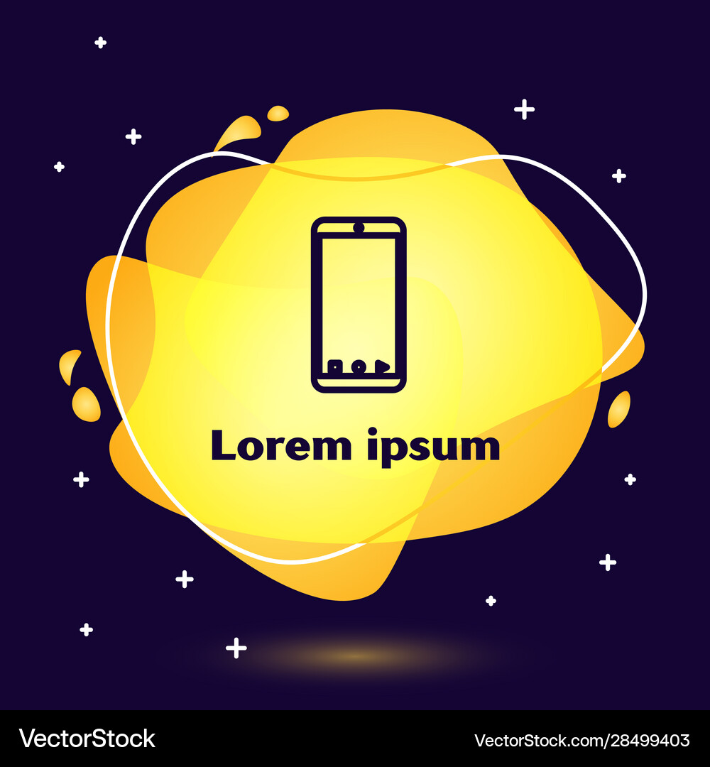 Black Line Mobile Smart Phone With App Delivery Vector Image