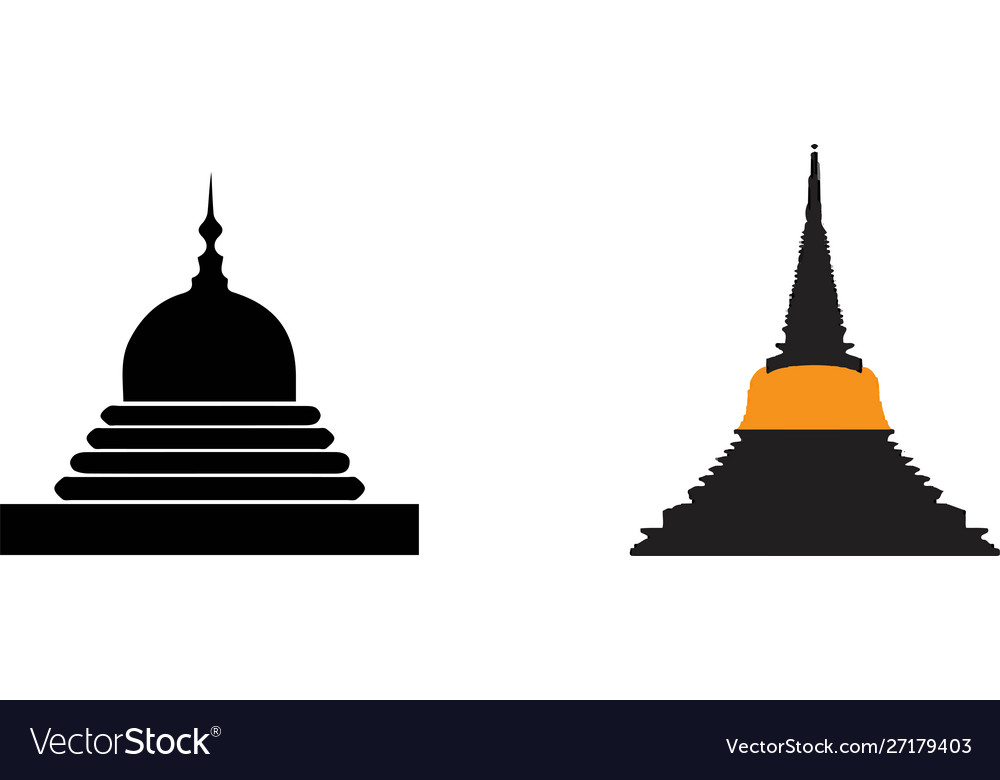 Buddha pagoda icon on white background Royalty Free Vector