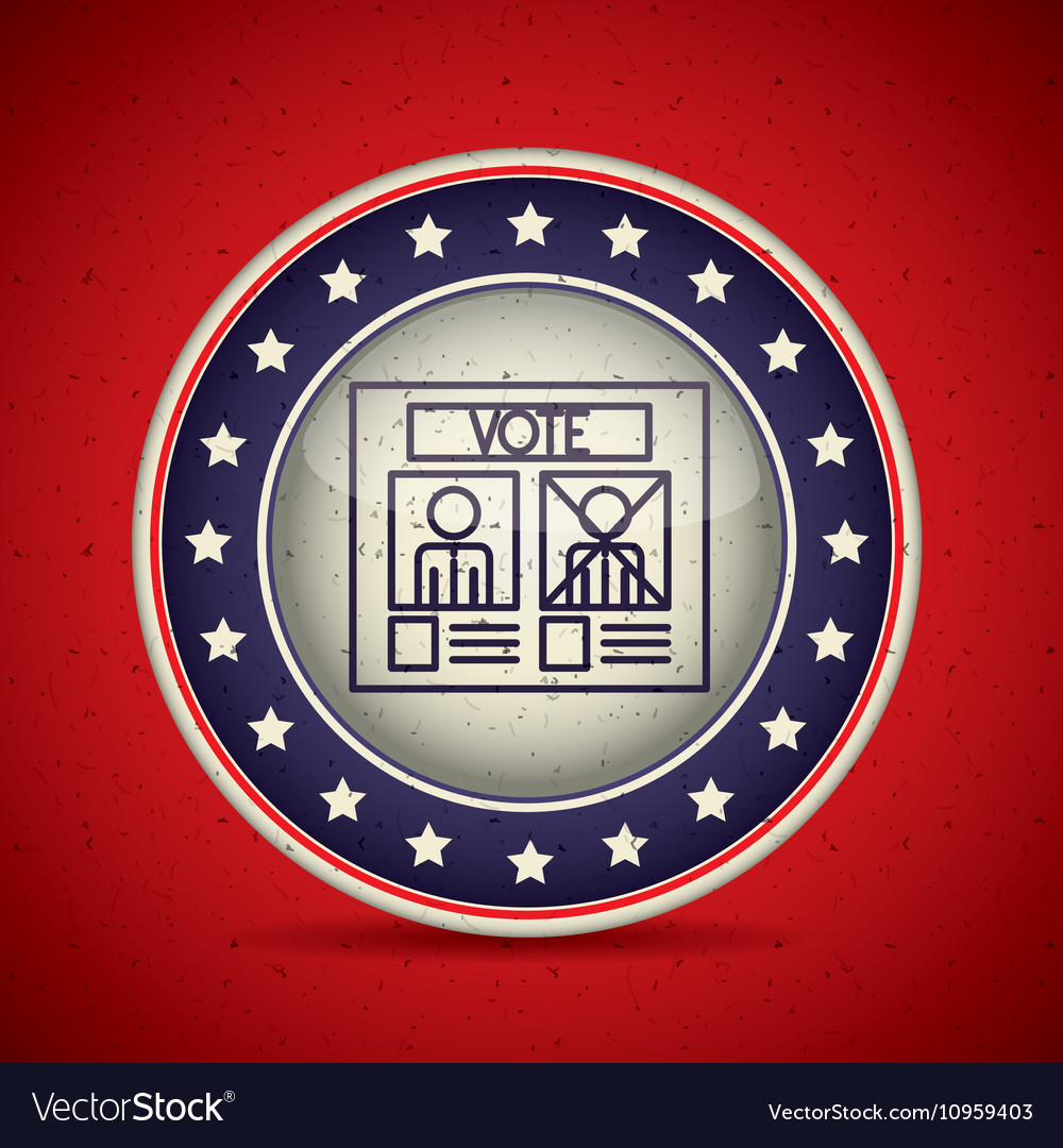 Card of vote inside button esign