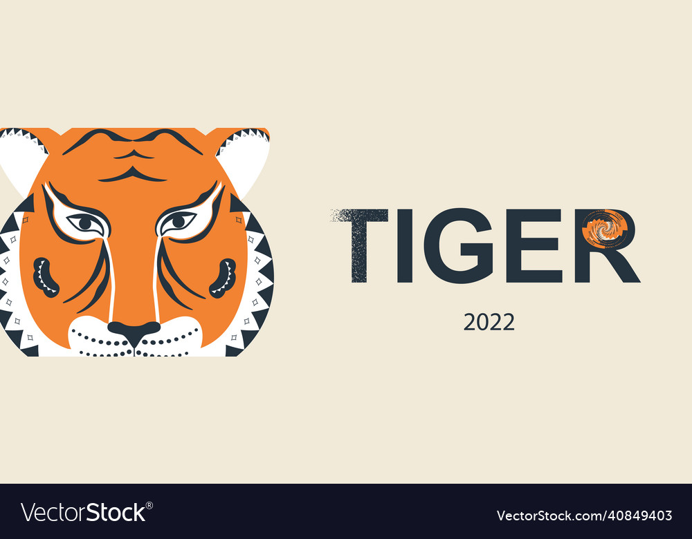 Chinese new year 2022 banner with tiger head