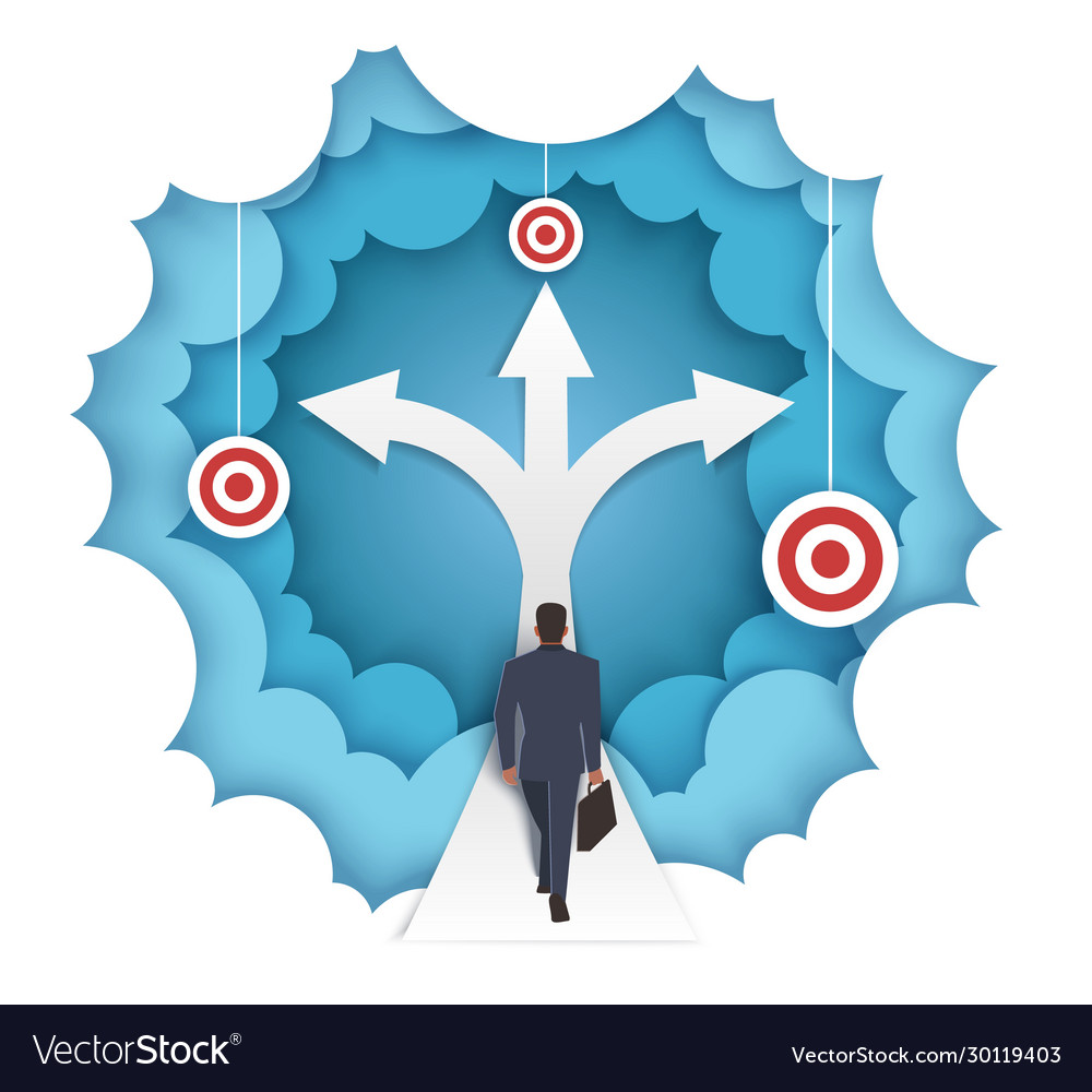 Decision making in paper art Royalty Free Vector Image
