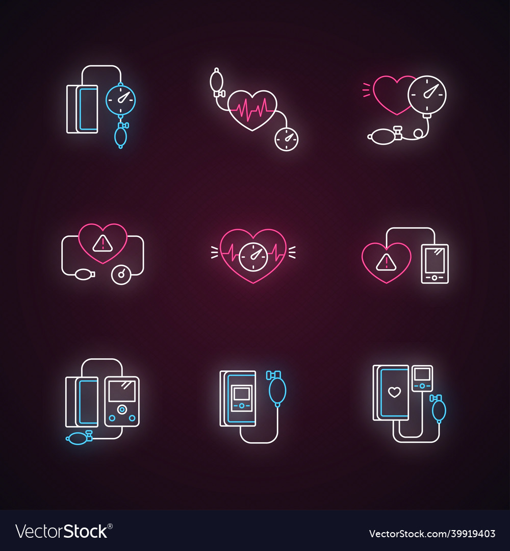 Early Pregnancy Symptom Neon Light Icons Set High Vector Image 5590