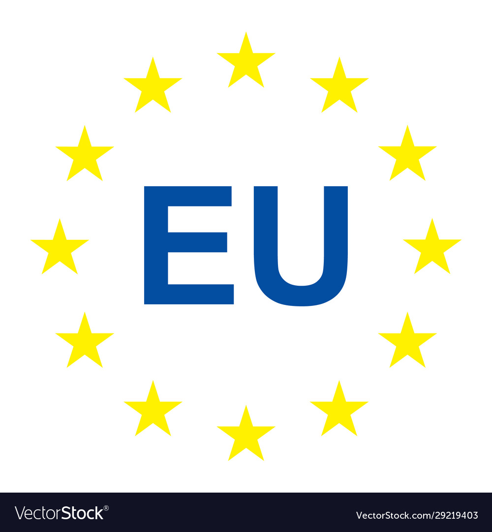 European official star blue and yellow union flag Vector Image