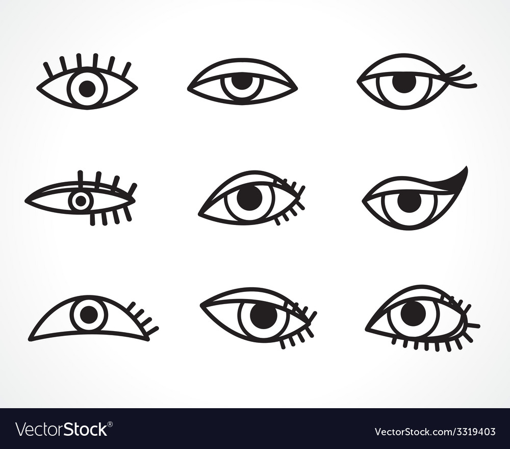 Eyes icons Royalty Free Vector Image - VectorStock