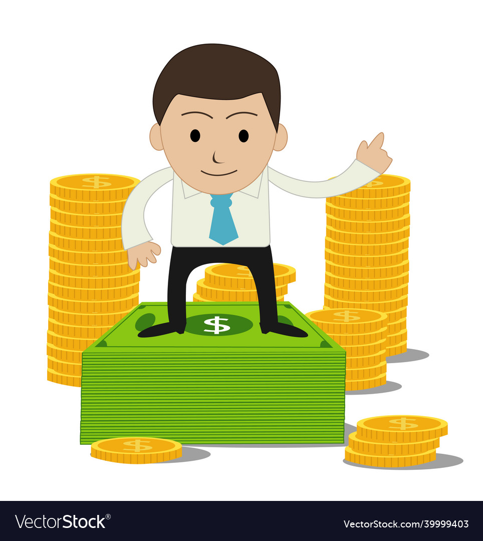 Funny cartoon office businessman Royalty Free Vector Image