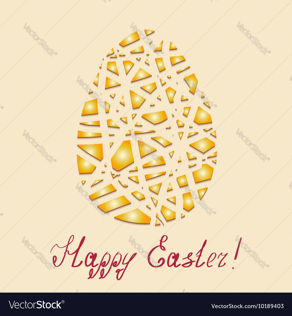 Happy easter background golden egg