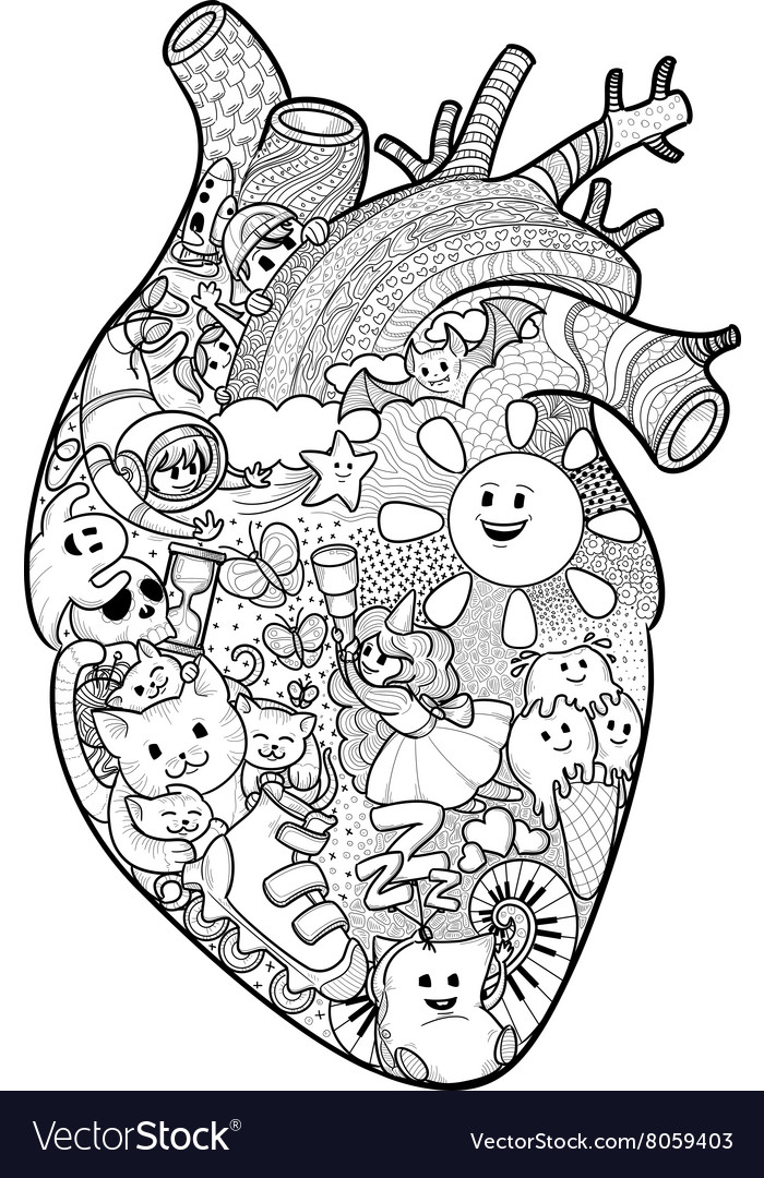Heart Doodle with Playful Patterns