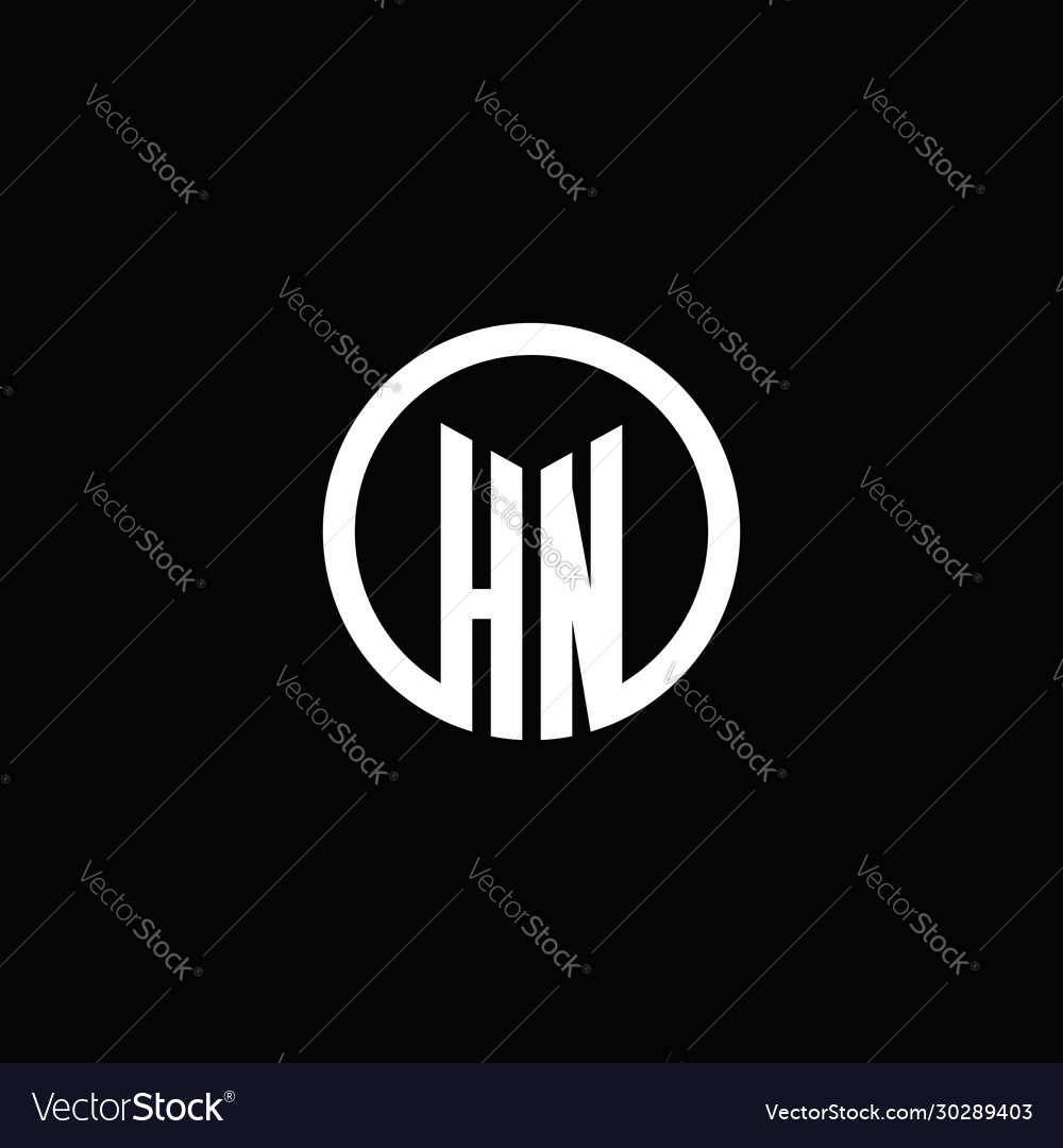 Hn monogram logo isolated with a rotating circle