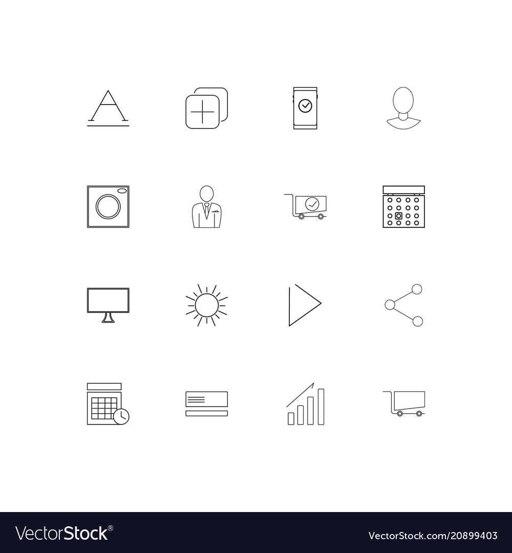 Interface linear thin icons set outlined simple