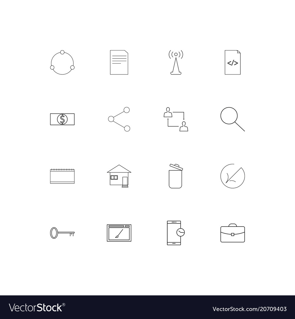 Internet of things simple linear icons set