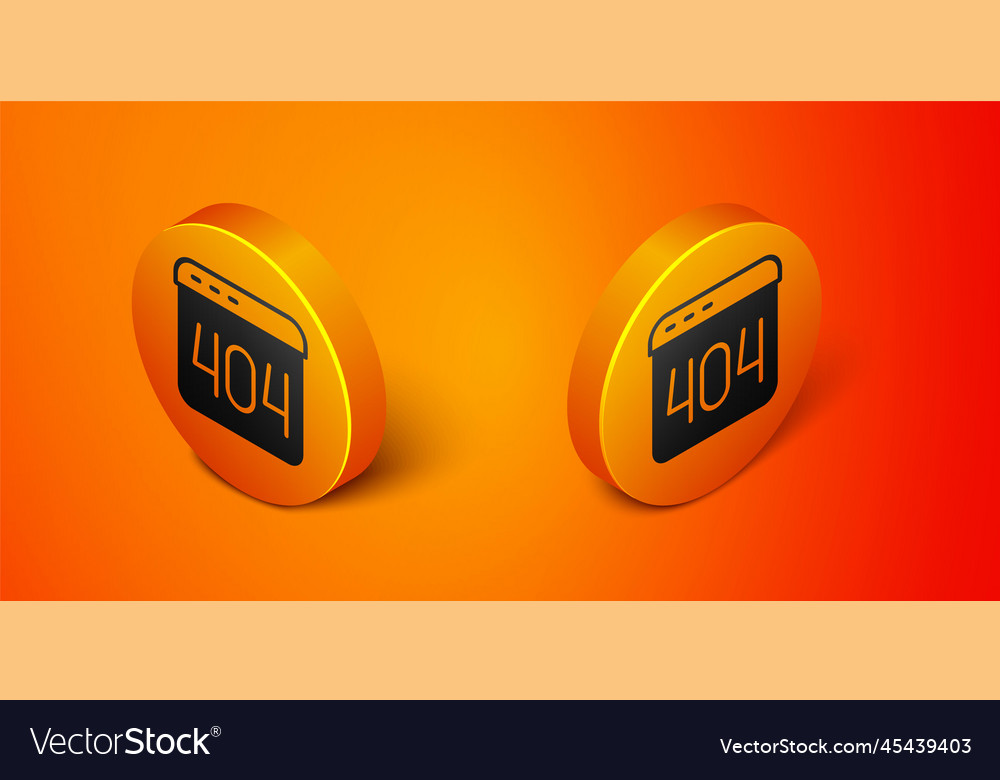 Isometric page with a 404 error icon isolated Vector Image Isometric page with a 404 error icon isolated
