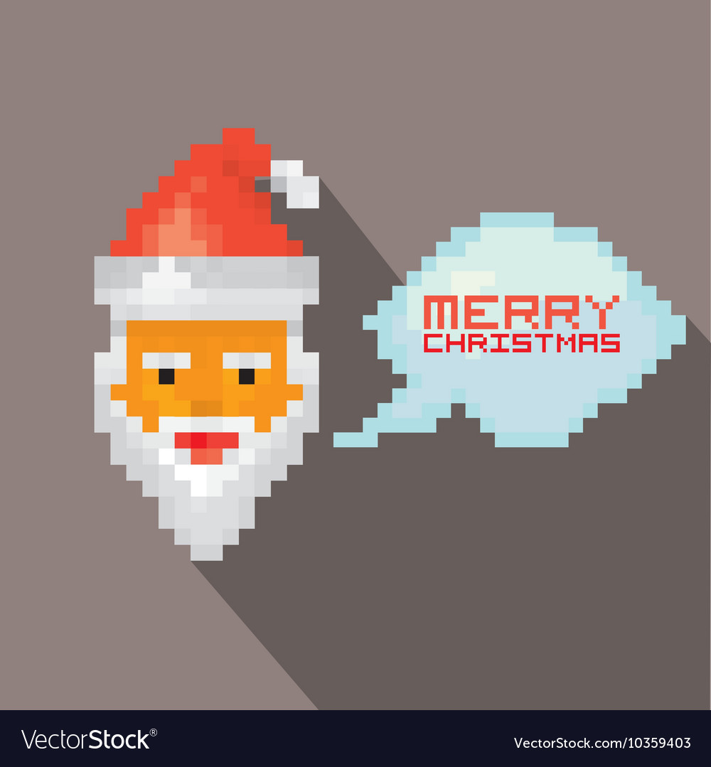 Merry Christmas Pixel Art Santa Claus Royalty Free Vector