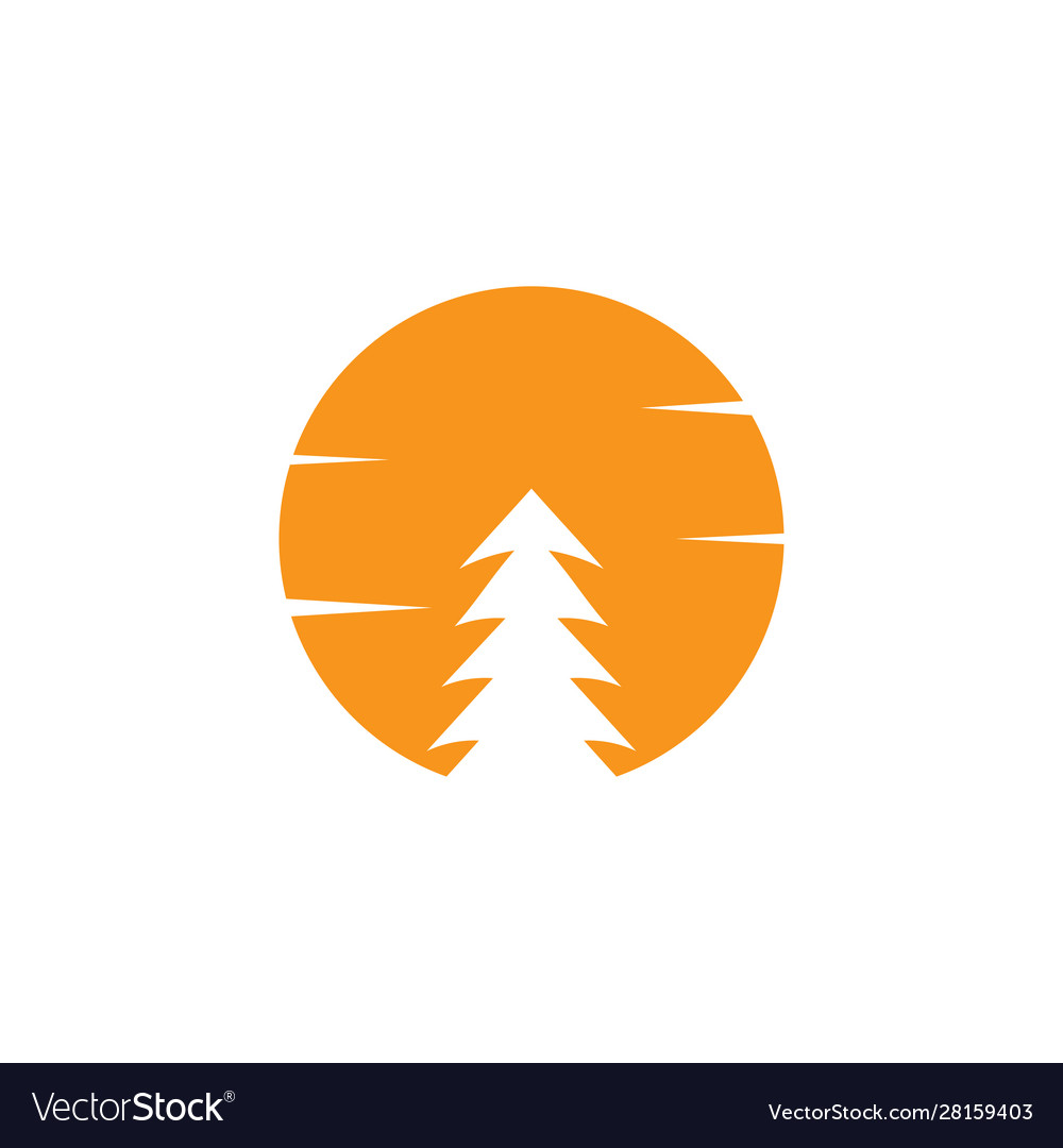 Pine tree icon design template isolated
