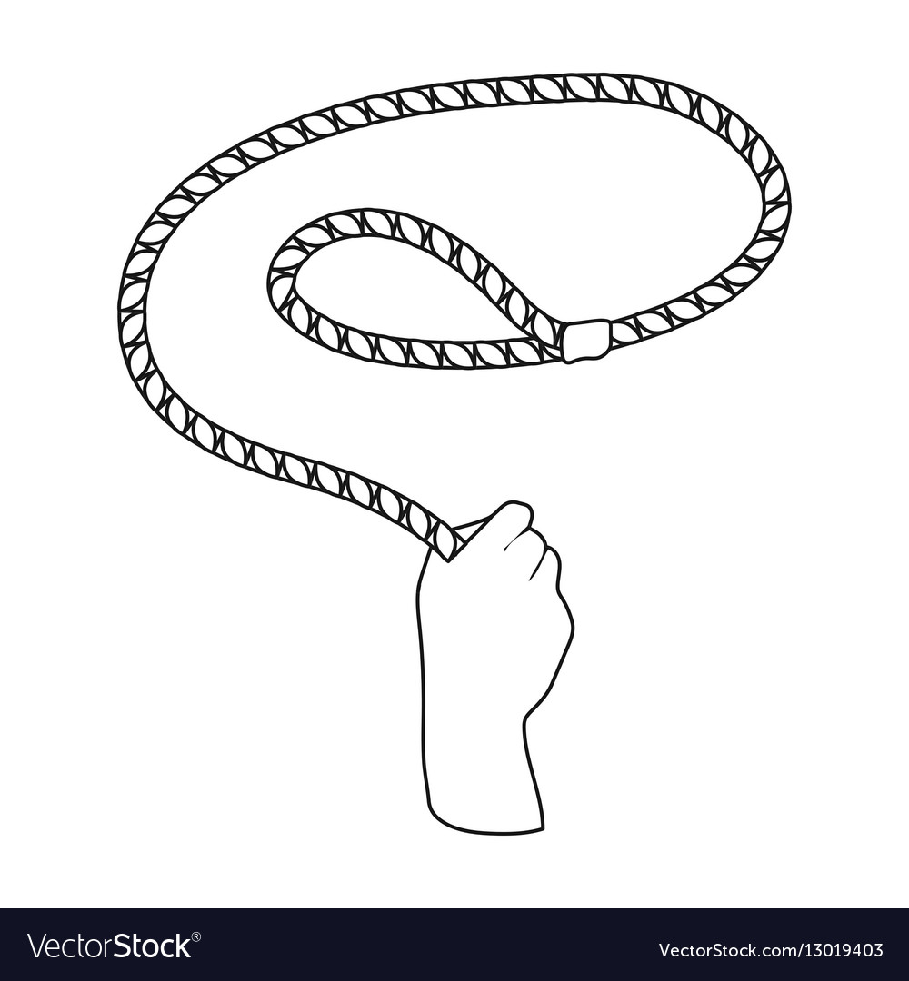 Rodeo Lasso Icon - Outline Style