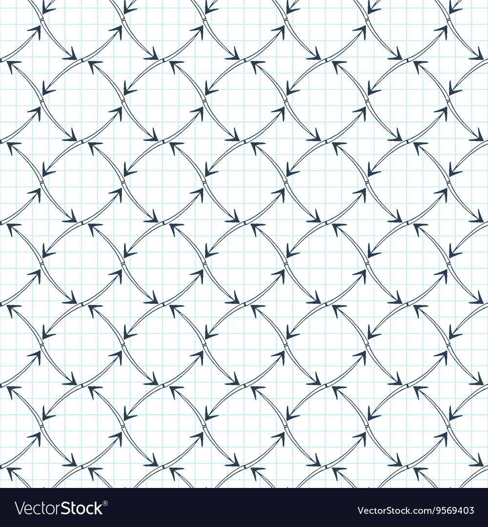 Seamless pattern of arrows on graph paper