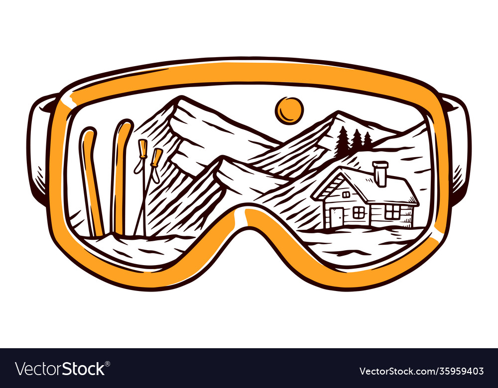 Ski goggles line