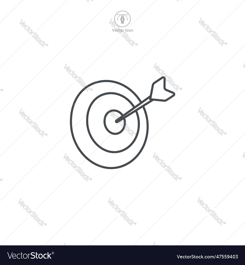 Sleek of a target icon representing goal-setting Vector Image Sleek of a target icon representing goal-setting