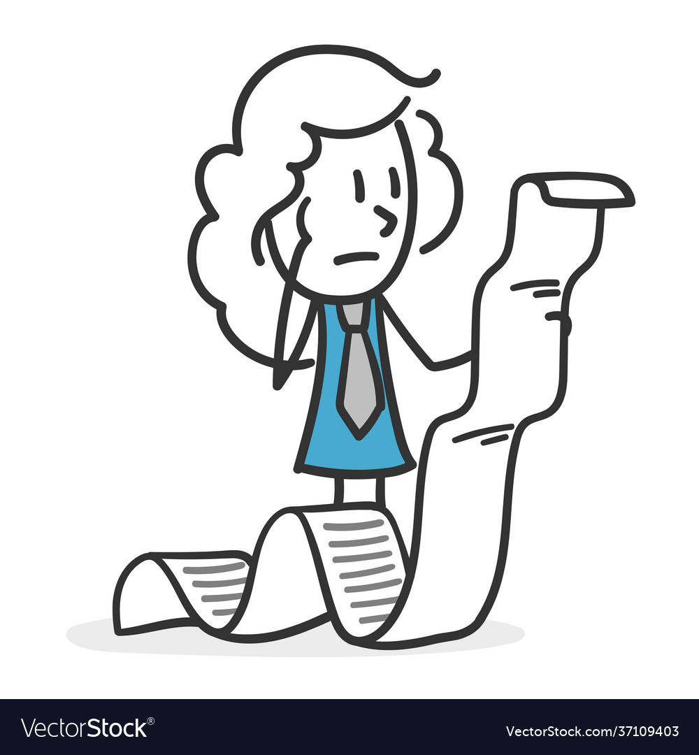 Stick girl reading endless report