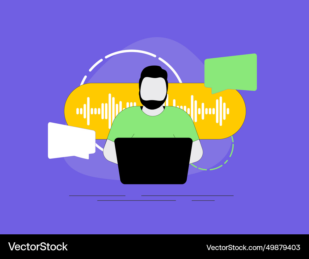 Voice messages concept online messenger chat Vector Image