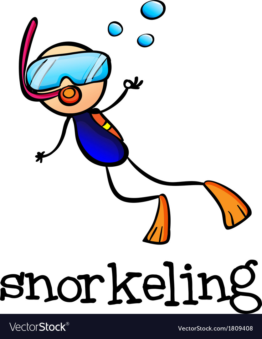 A stickman snorkeling Royalty Free Vector Image