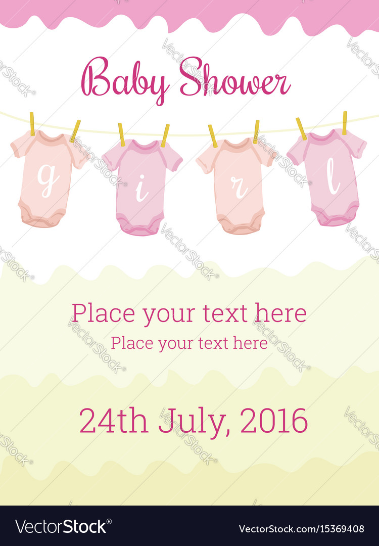 Baby Shower Invitation Card Template For Baby Girl