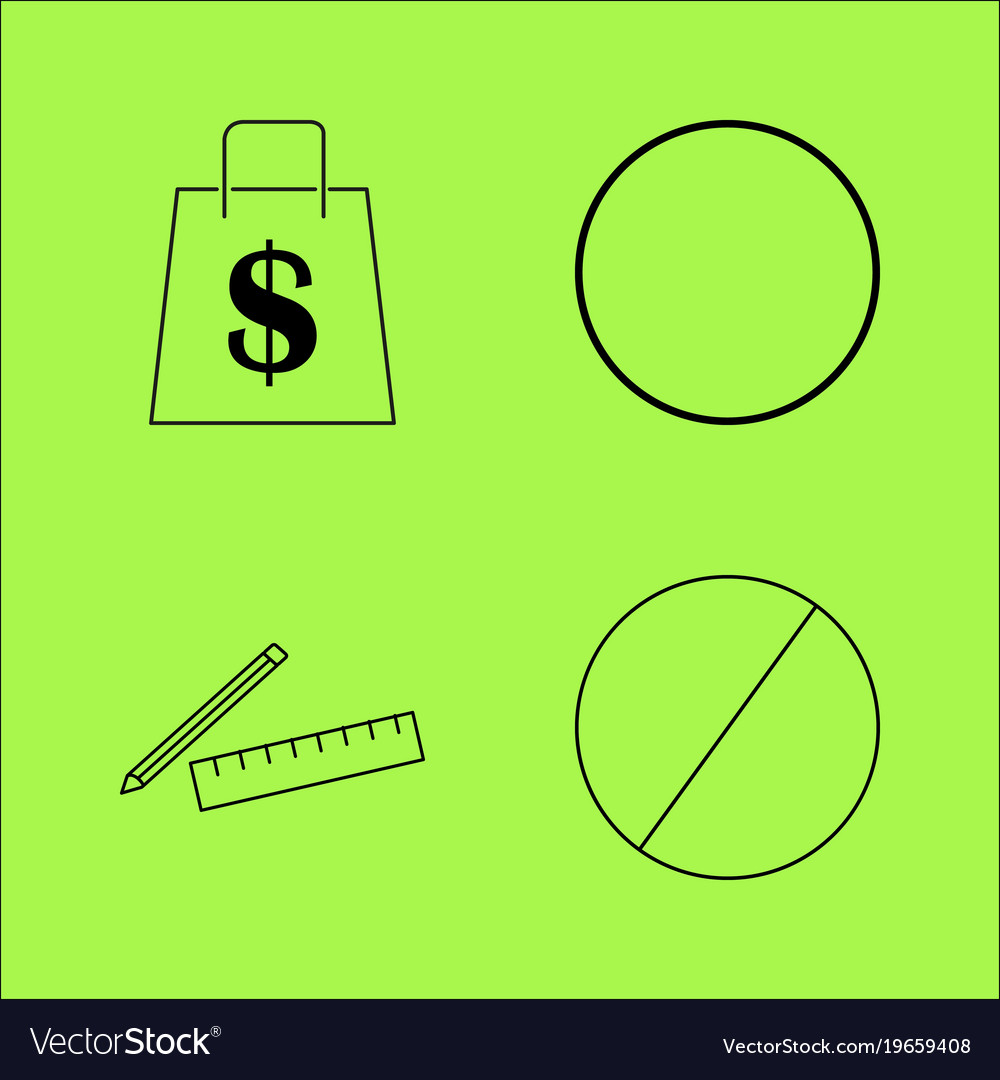 Basic content simple linear outline icon set