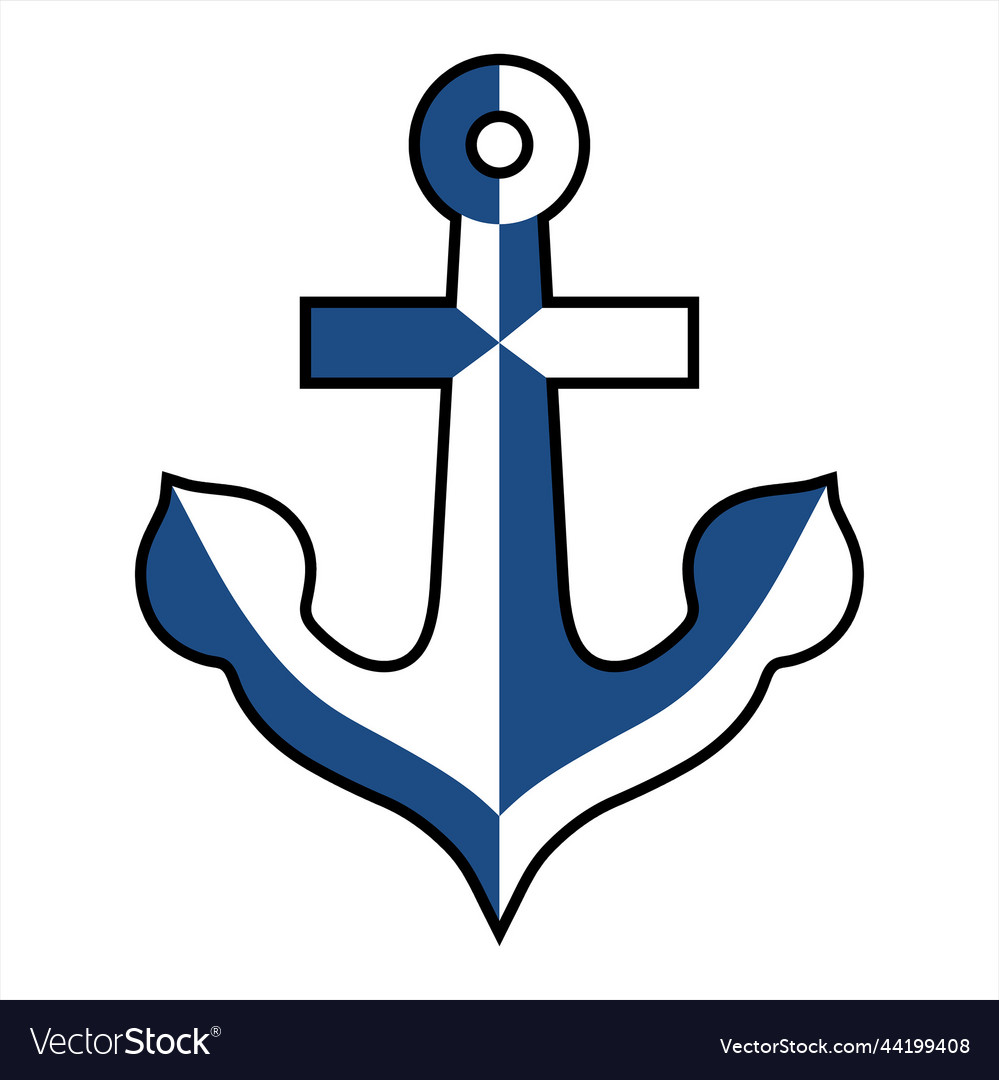 Blue and white anchor