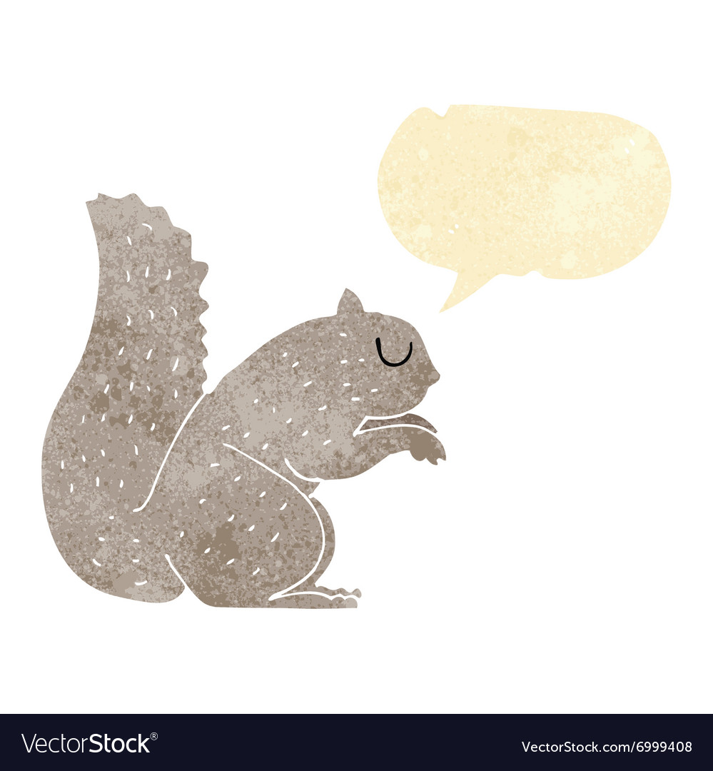 Cartoon squirrel with speech bubble