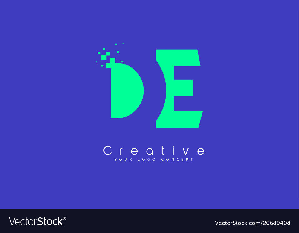 De letter logo design with negative space concept