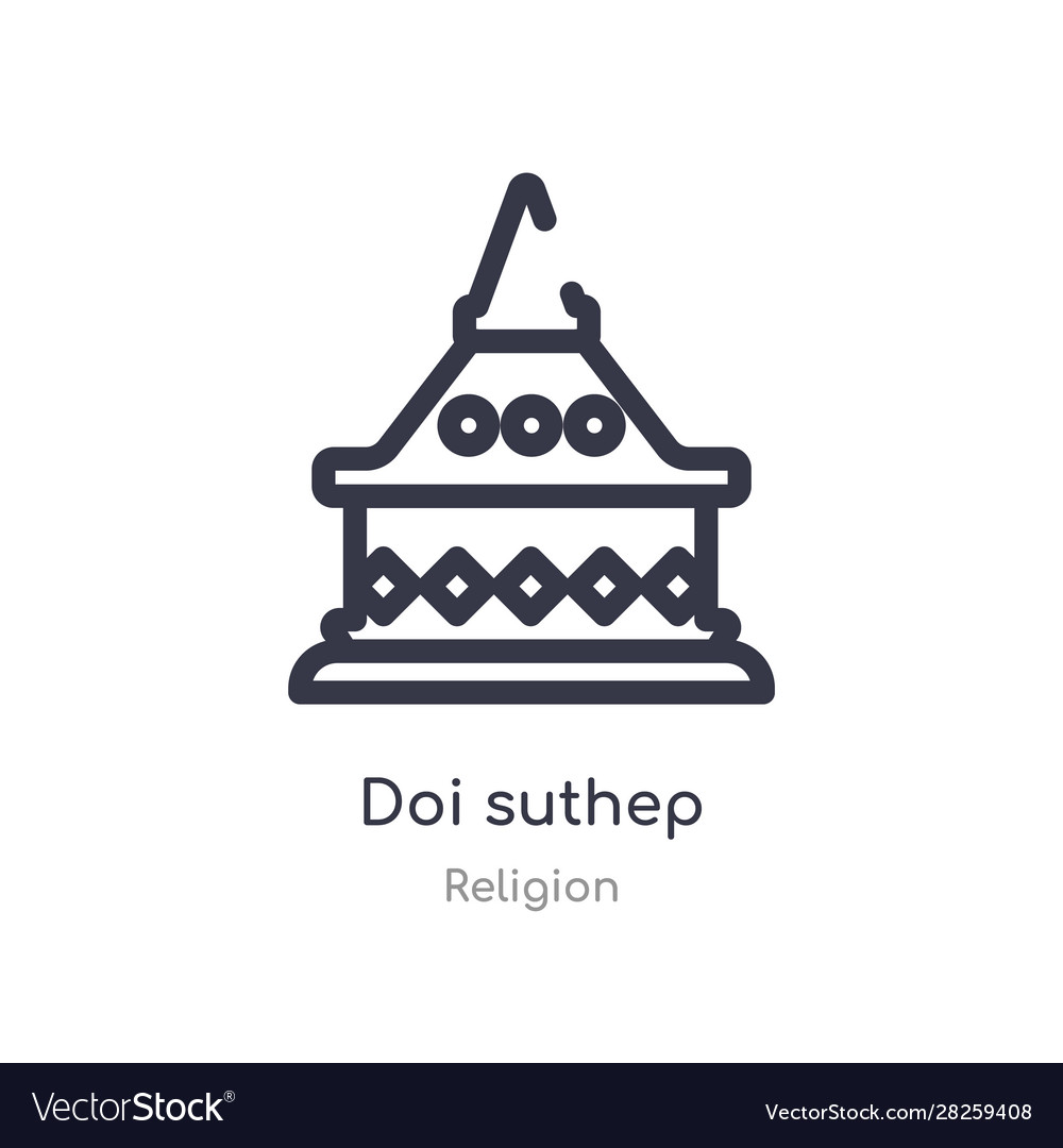 Doi suthep outline icon isolated line from