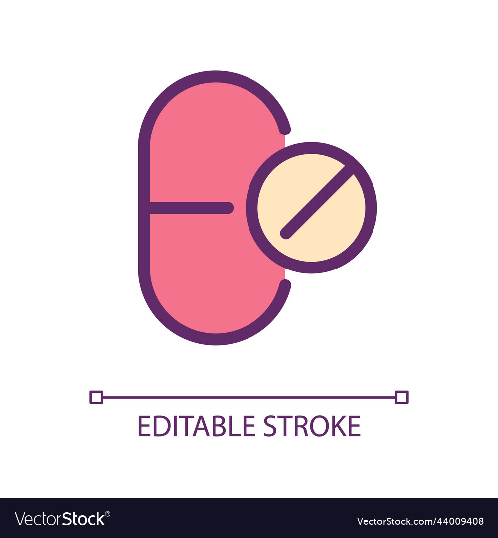 Dosage form pixel perfect rgb color ui icon vector image Dosage form pixel perfect rgb color ui icon