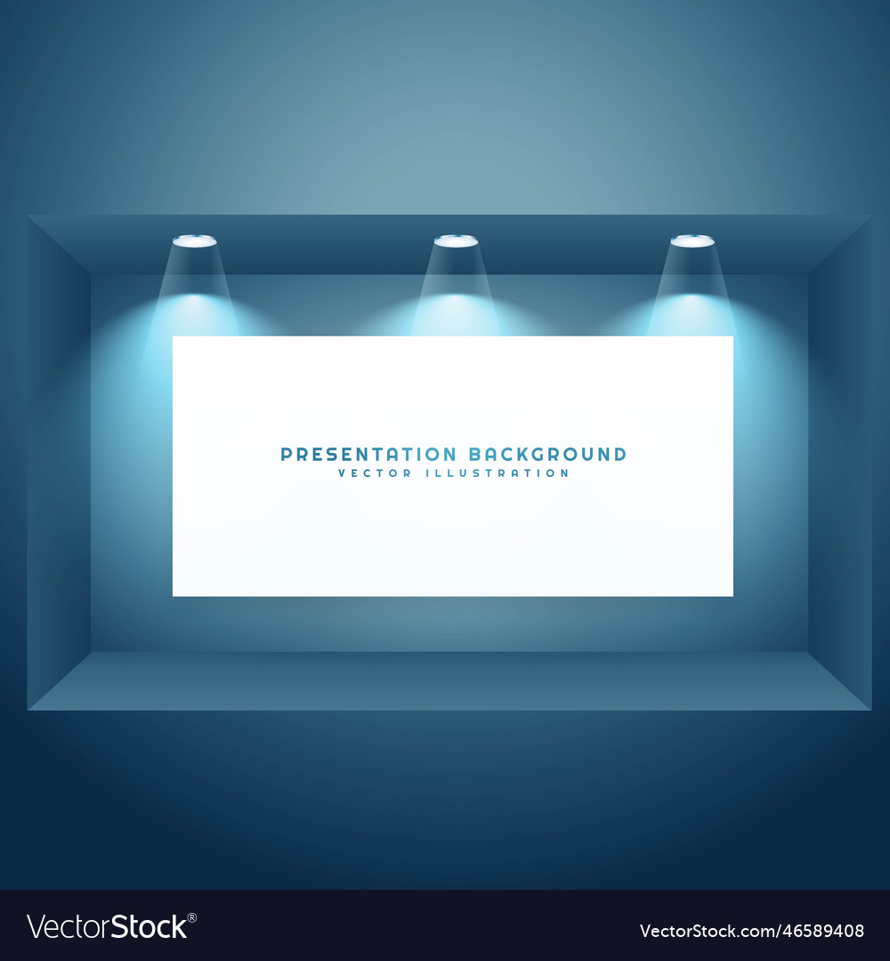 Empty display frame with spot light
