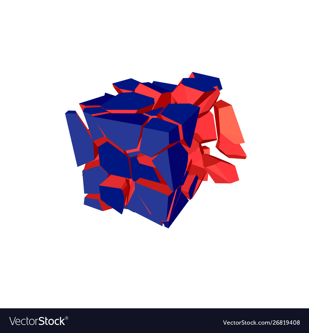 Exploded cube vector image Exploded cube