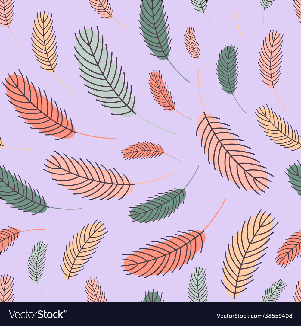Feathers seamless pattern vector image Feathers seamless pattern