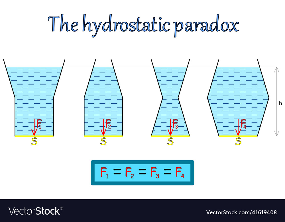 Hydrostatic paradox Royalty Free Vector Image - VectorStock