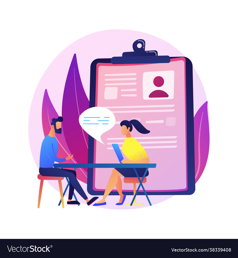 Job interview process concept metaphor Royalty Free Vector