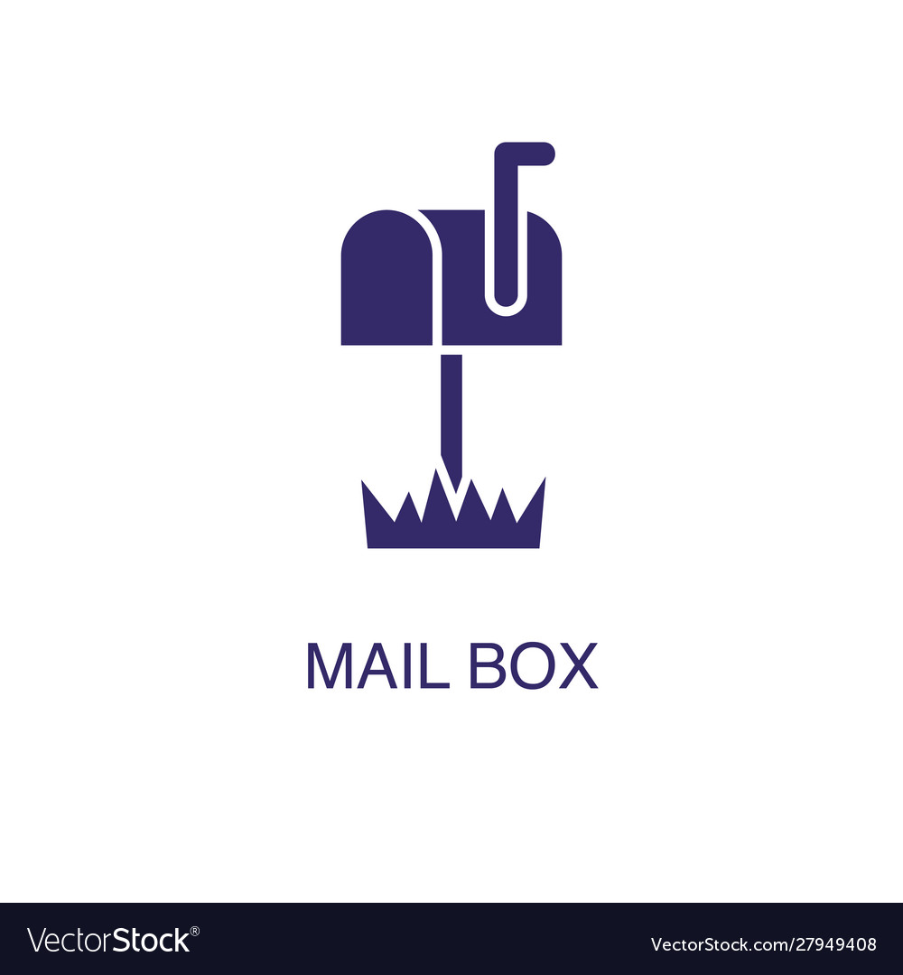 Mail box element in flat simple style on white