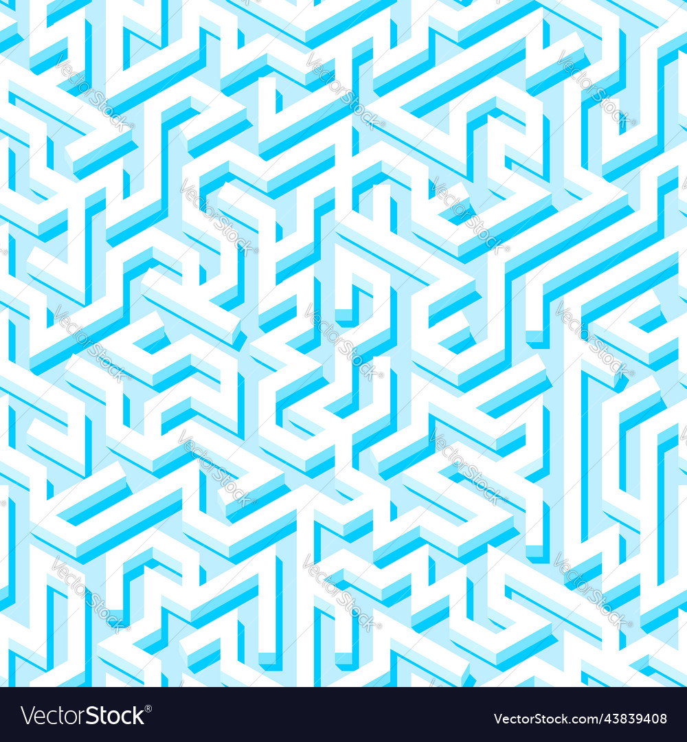 Maze seamless pattern with endless tiled labyrinth vector image Maze seamless pattern with endless tiled labyrinth