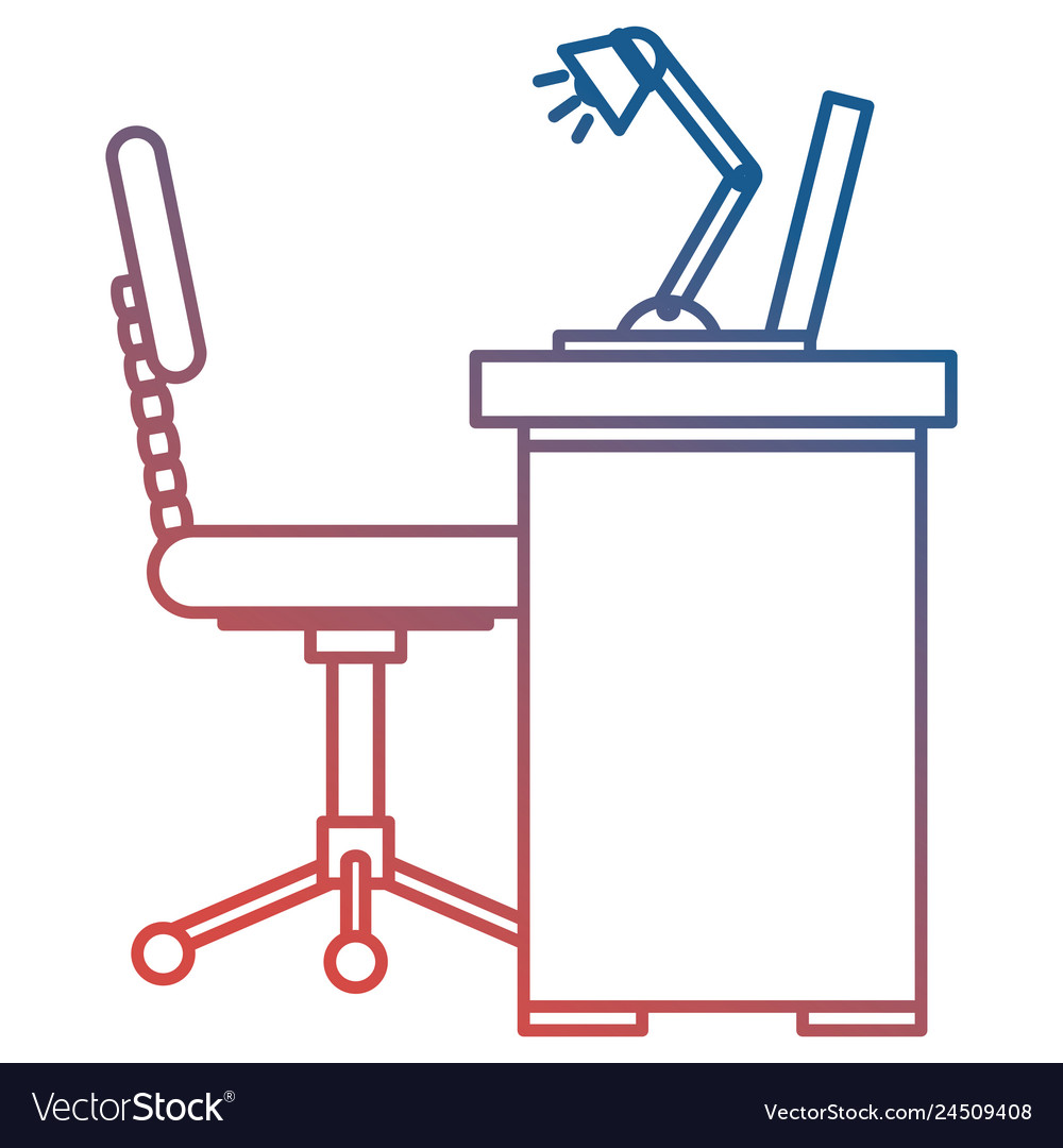 Office workplace with desk and laptop scene